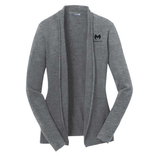 Port Authority® Ladies Open Front Cardigan Sweater – Grey